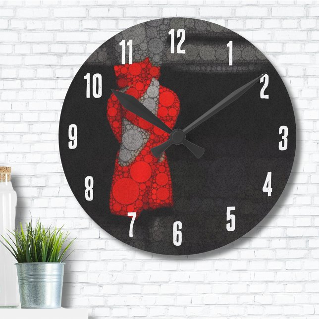 Relógio Redondo Calçados Ballerina Balé (Cute Trendy Modern Ballerina Shoes Red Ballet Round Clock)