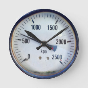 Relógio Redondo Calibre de pressão de Steampunk