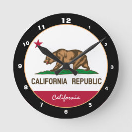 Relógio Redondo California Flag & California fashion /design USA