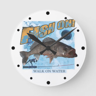 Relógio Redondo Caminhar na água Walleye