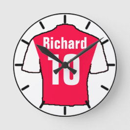 Relógio Redondo Camisa do ventilador de futebol para personalizar.