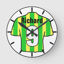 Relógio Redondo Camisa do ventilador de futebol para personalizar.