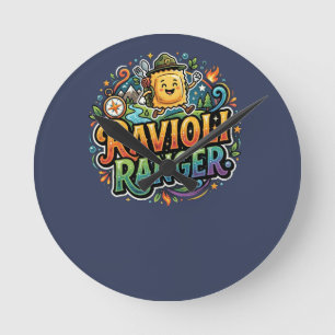 Relógio Redondo Camiseta Divertida Ravioli Ranger Comida