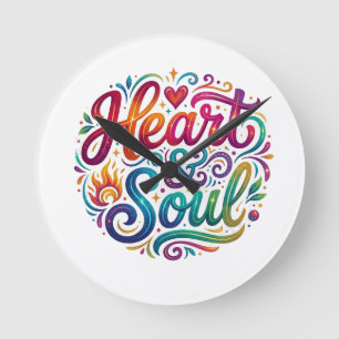 Relógio Redondo Camiseta Heart & Soul – Amor Inspirador & Paixões