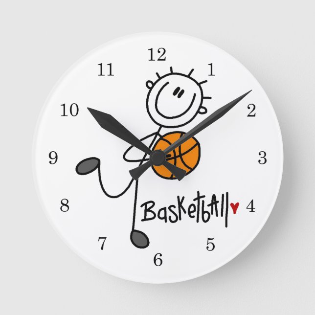 Relógio Redondo Camisetas e Presentes Básicos de Basquete com Bone (Frente)