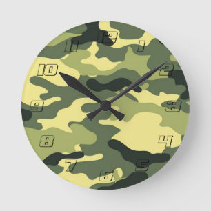 Relógio Redondo Camo Camping Hunting Green Camouflage