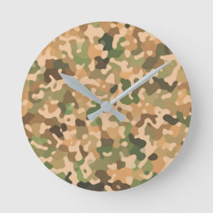 Relógio Redondo Camo - Laranja Verde Preto