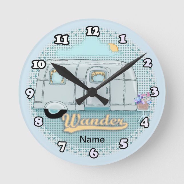 Relógio Redondo Camper Trailer Clock  (Frente)