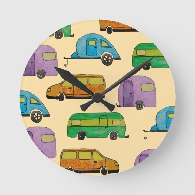 Relógio Redondo Camping caravans (Frente)
