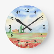 Campo de papoilas na Toscana