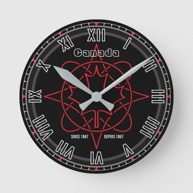 Relógio Redondo Canadá desde 1867 (Frente)