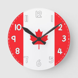 Relógio Redondo Canadian Flag Wall Clock - Flag of Canada