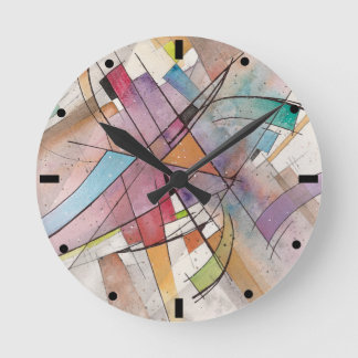 Relógio Redondo CANTATA em PASTEL MAJOR Abstrato Art