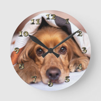 Relógio Redondo Cão de Cocker Spaniel Inglês