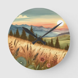 Relógio Redondo Capas de iphone Natural do País Colinas das Montan