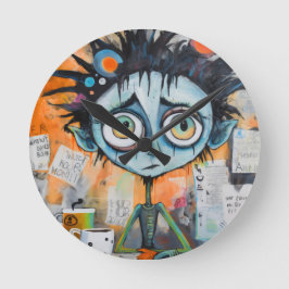 Relógio Redondo Capricho de segunda-feira à tarde com tinteiro ira