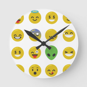 Relógio Redondo Cara feliz Emoji