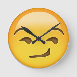 Relógio Redondo Cara Smirking Emoji
