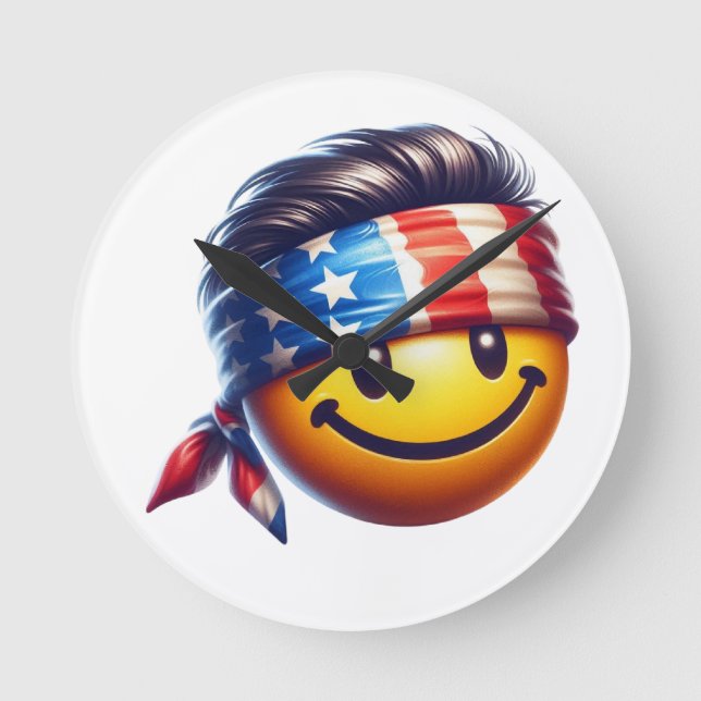 Relógio Redondo Cara Sorridente Hippie (Frente)