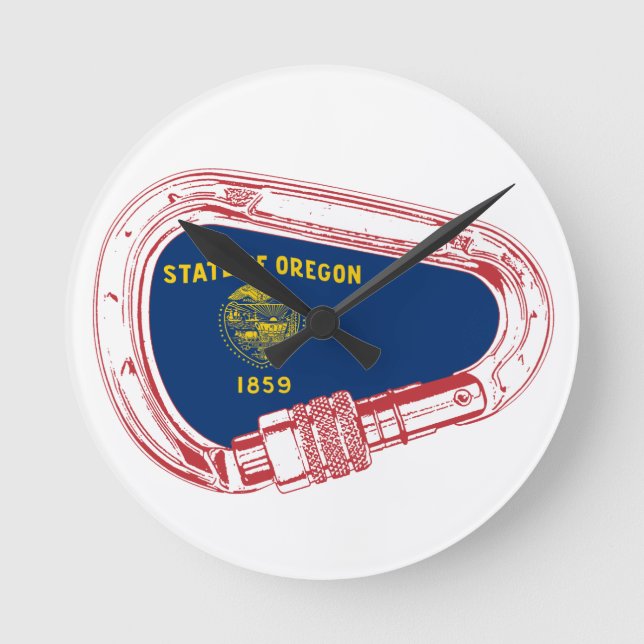 Relógio Redondo Carabineiro de subida de bandeira do Oregon (Frente)
