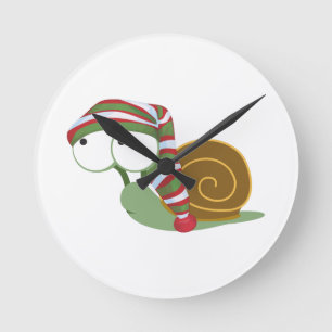 Relógio Redondo Caracol no boné de inverno