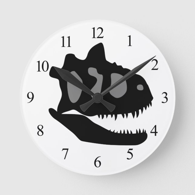 Relógio Redondo Carnotaurus Skull (Frente)