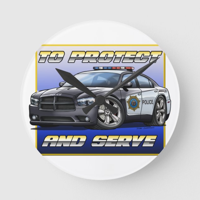 Relógio Redondo Carro de 2014 polícias 1 do carregador de Dodge (Frente)