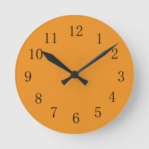 Relógio Redondo Carrot Orange Color Wall Clock