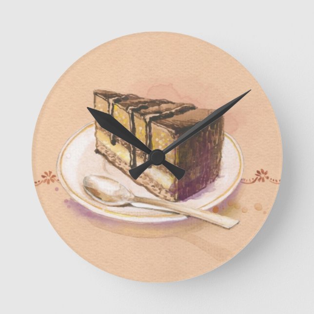 Relógio Redondo Cartão com massa de água pintada (Frente)