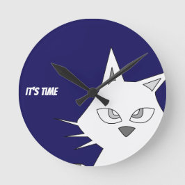 Relógio Redondo Cartografia de Gato Branco