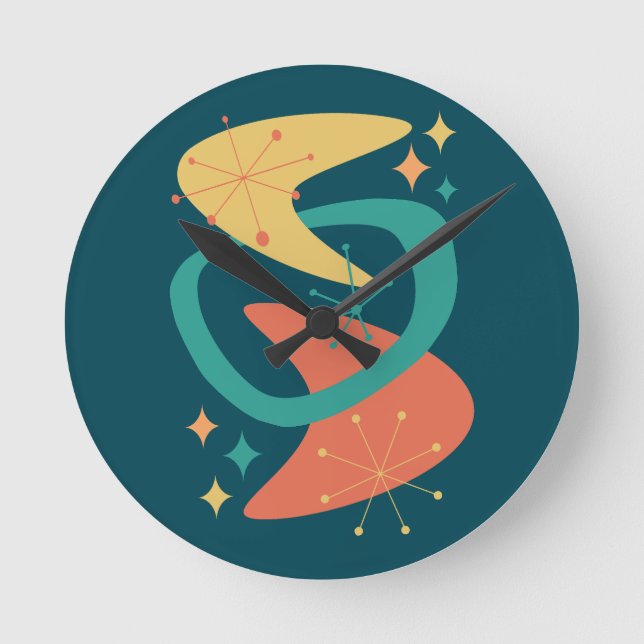 Relógio Redondo Carvão Atômico de meio século de idade 7 (Frente)