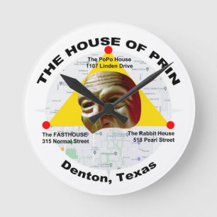 Relógio Redondo Casa de Prin Fasthouse Cobits PoPo Denton Texas
