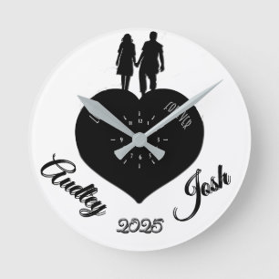 Relógio Redondo Casal Personalizado Bonito Para Sempre