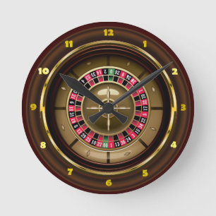Relógio Redondo Casino Roulette Wall Clock