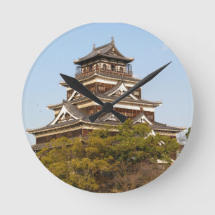 Relógio Redondo Castelo de Hiroshima 広 島 城, Hiroshima, Japã