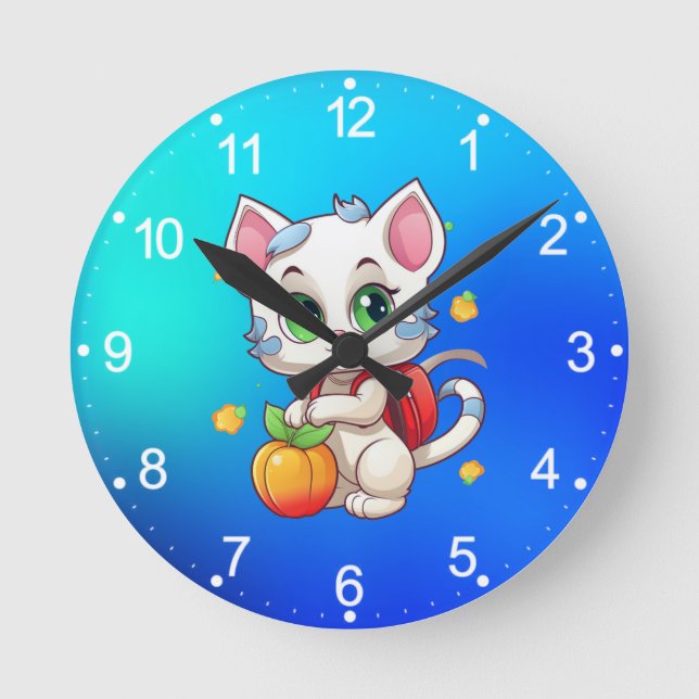 Relógio Redondo Cat Vai Para A Escola 85241 (Frente)