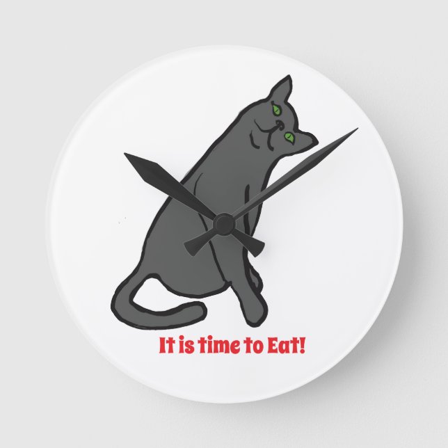 Relógio Redondo Cat Wall Clock (Frente)