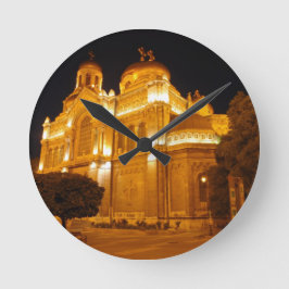 Relógio Redondo Catedral de Varna à Noite