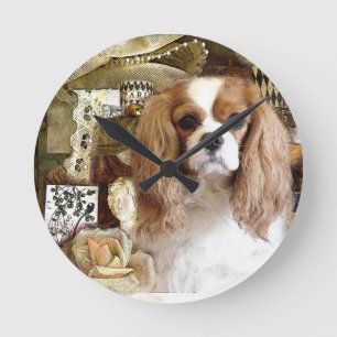 Relógio Redondo Cavaleiro Rei Charles Spaniel
