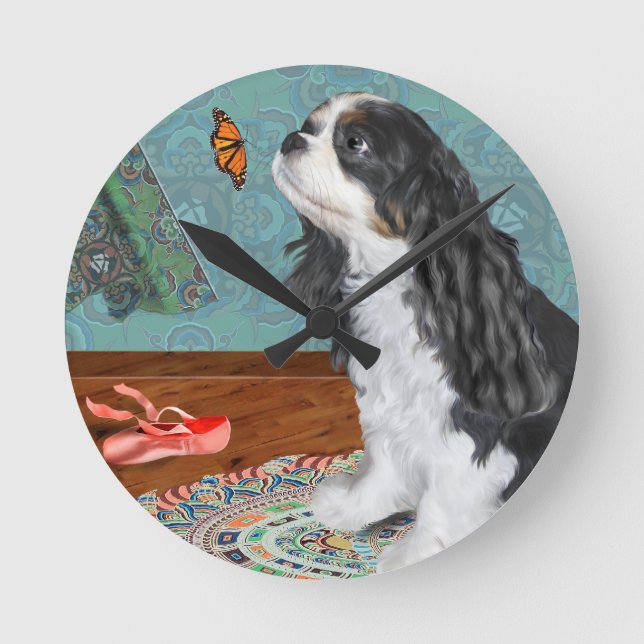 Relógio Redondo Cavalier Spaniel Wall Clock impressionante (Frente)