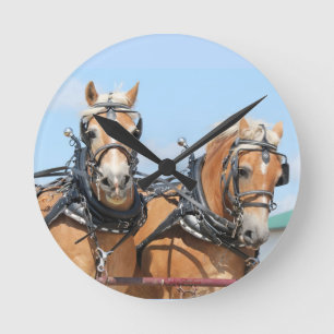 Relógio Redondo Cavalos belgas