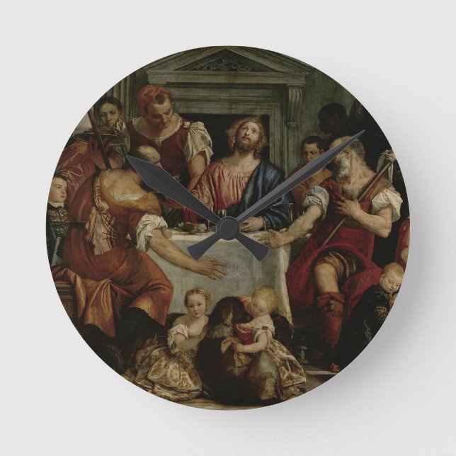 Relógio Redondo Ceia em Emmaus (óleo em canvas) (Frente)