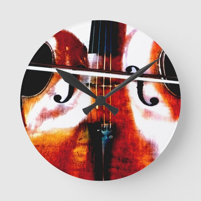 Relógio Redondo Cello Music é a Vida Bela Artística (Frente)