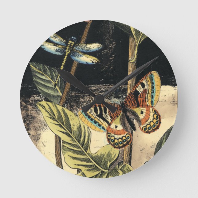 Relógio Redondo Cena da Natureza Escura pelo Vision Studio (Frente)