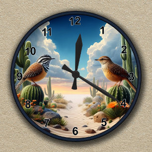 Relógio Redondo Cena Personalizável do Deserto de Arizona de Wrens