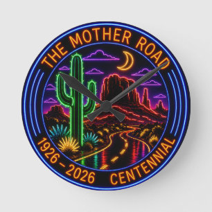 Relógio Redondo Centenário Neon Estilo Estrada Mãe