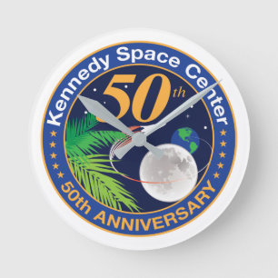 Relógio Redondo Centro Espacial Kennedy (50º Aniversário)