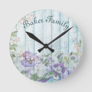 Relógio Redondo Cerca Flor Personalizada