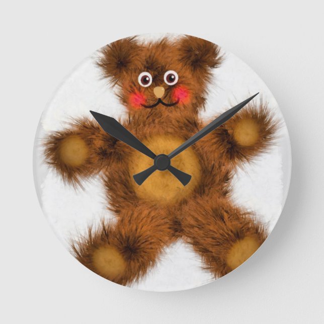 Relógio Redondo Chá de fraldas de Brinquedos de Urso Bonito (Frente)