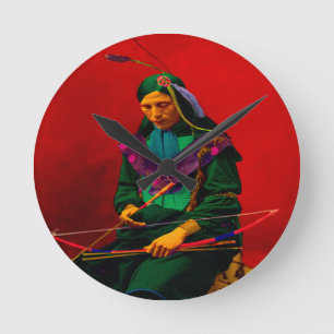 Relógio Redondo Cherokee Native American Pop Art